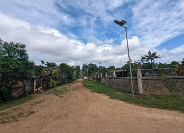 A subdivision in Port Vila, Vanuatu, featuring solar streetlighting, showcasing sustainable infrastructure development in the VARS affordable housing project.